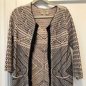 Lucky brand XS geometric cardigan sweater